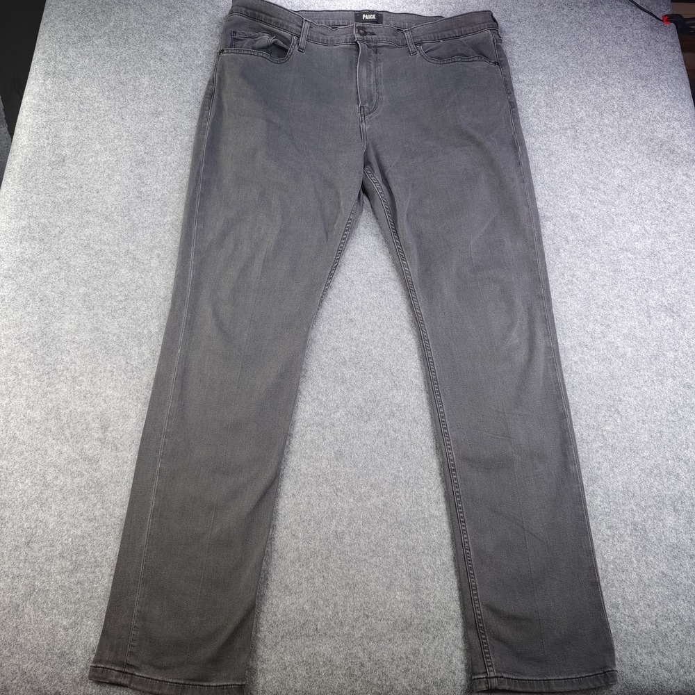 Paige Federal Jeans Men's 40 Gray Rayon Stretch 40x32 Straight Leg